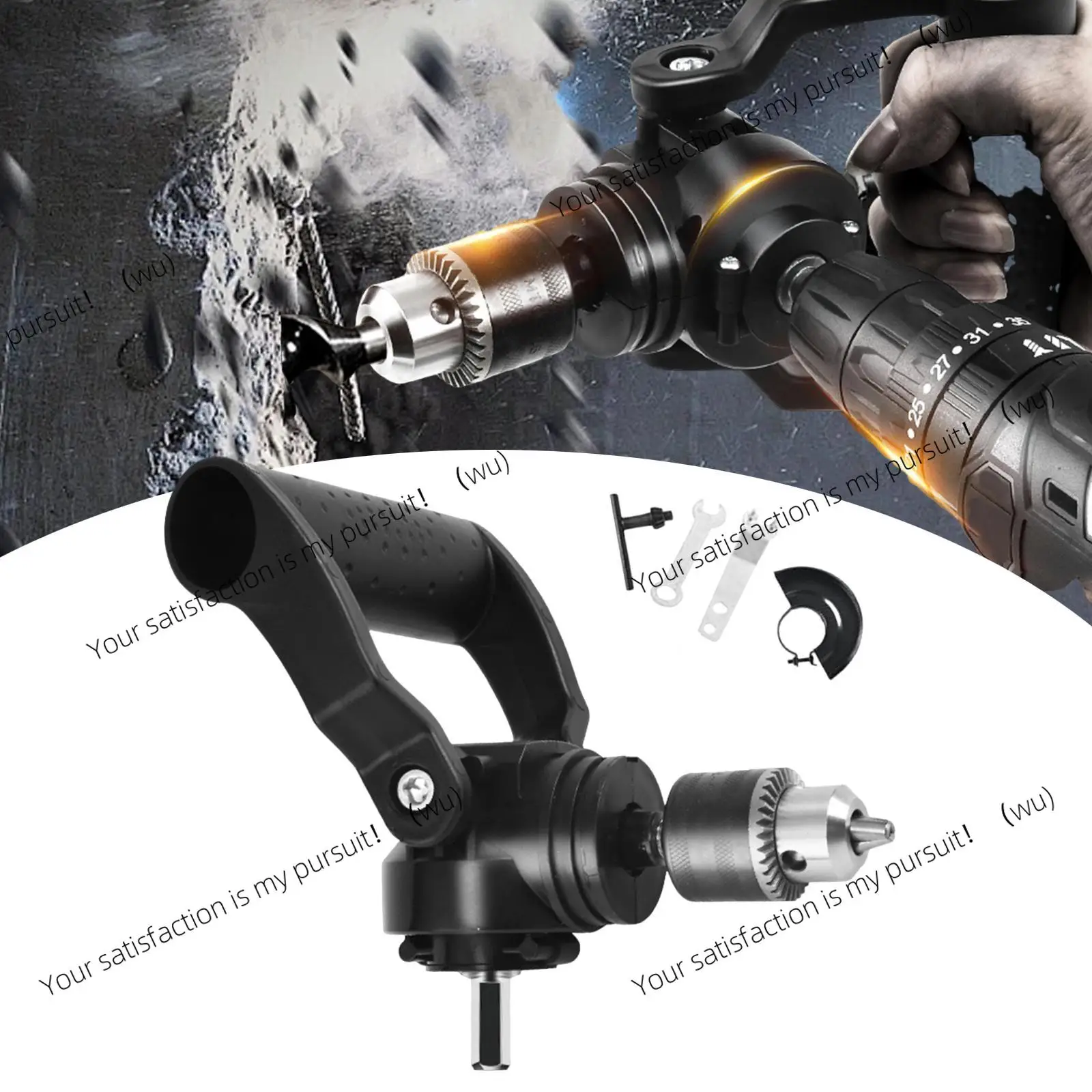 90 Degree Angle Bend Extension Drill Attachment Accessories Heavy Duty for 1.5mm-10mm Quick Change