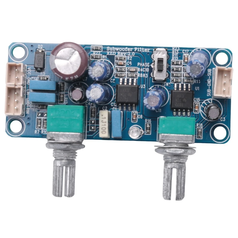 【NEW】4X 로우 패스 필터 베이스 서브우퍼 프리앰프 증폭기 보드 베이스 볼륨 조절 기능이 있는 단일 전원 DC 9-32V 프리앰프