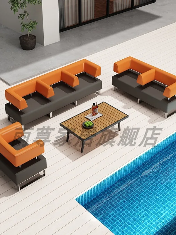 

Yuxun Villa Living Room Garden Outdoor Waiting Rest Area Sofa Open-air Courtyard Waterproof Sunscreen Waiting Card Seat