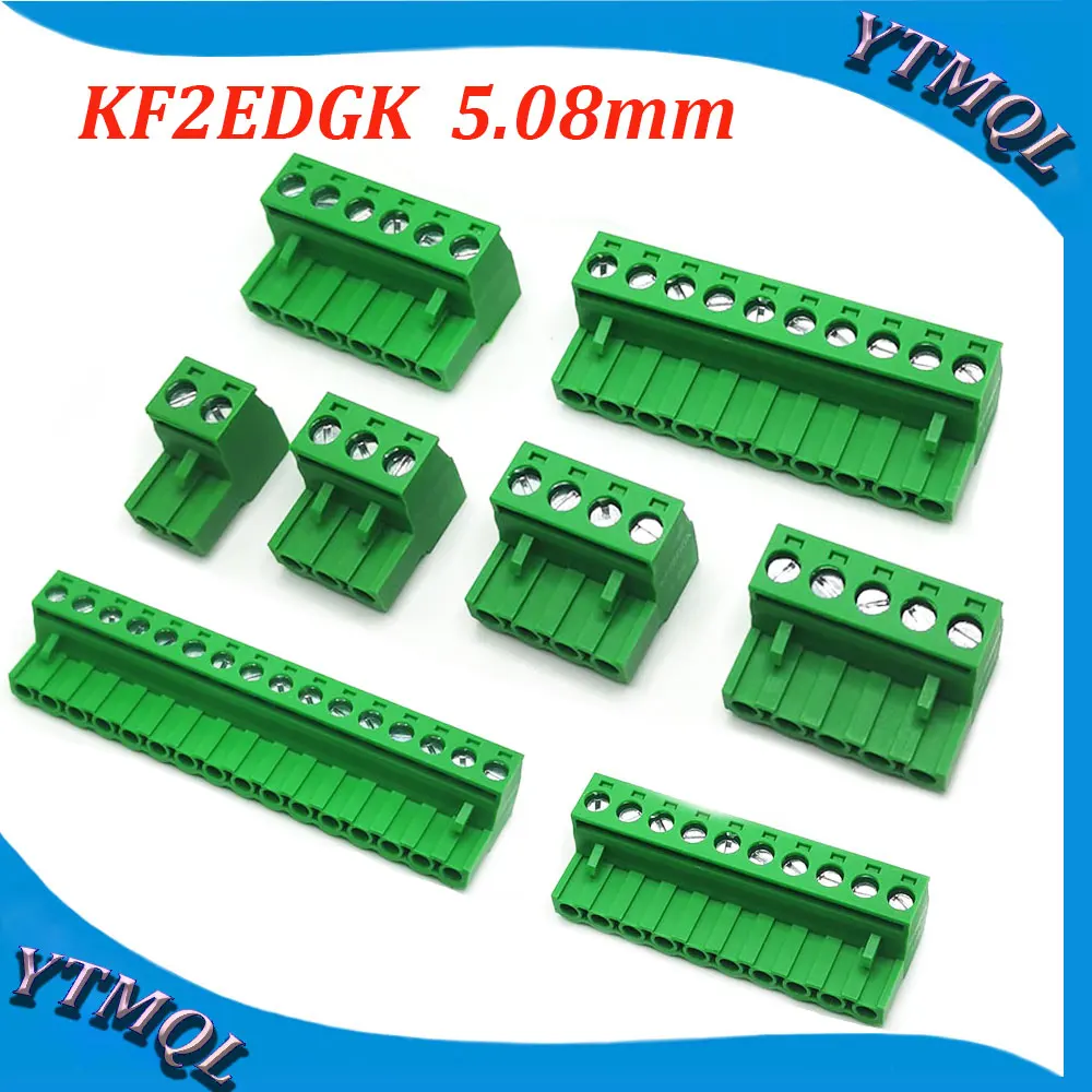 100 قطعة KF2EDGK 5.08 2EDG PCB 2PIN /3P/4P/5P/6P/7P/8P/9P/10P/12P/13P/14P موصل المكونات في محطة كتلة الإسكان فينيكس الاتصال