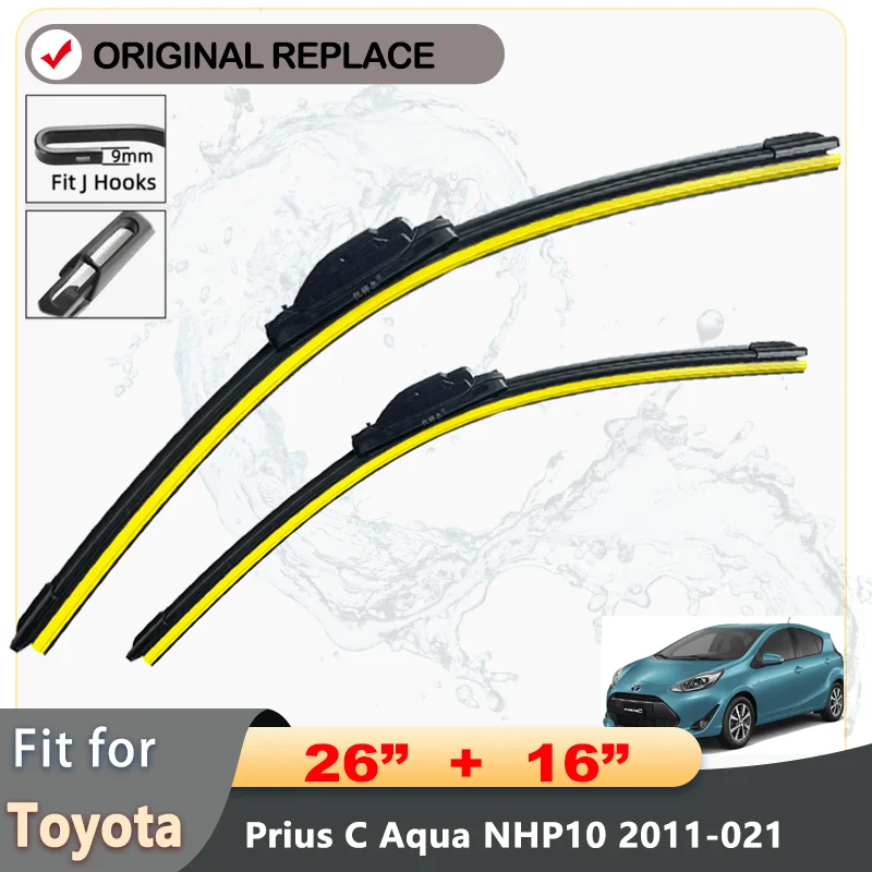 Car Front Wiper Blade For Toyota Prius C Aqua NHP10 2011~2021 Windscreen Windshield Windows Car Wiper 2020 2019 2018