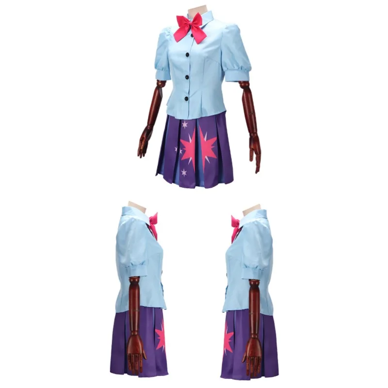 الشفق البريق تأثيري حلي أنيمي بلدي المهر بحار قميص فستان قصير زي مجموعة كاملة يونيكورن الدعاوى كرنفال فستان الحفلات