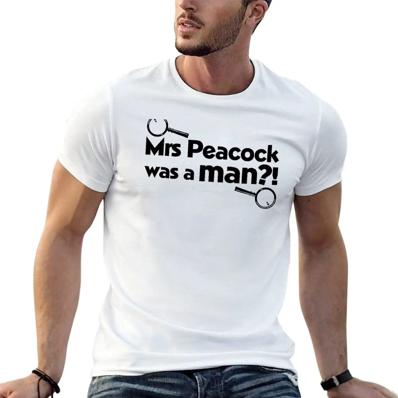 Mme Peacock était-elle un homme ?! Des idées amusantes inspirées des puzzles! T-shirts homme, t-shirts de haute qualité, t-shirts de marque de luxe avec impressions.