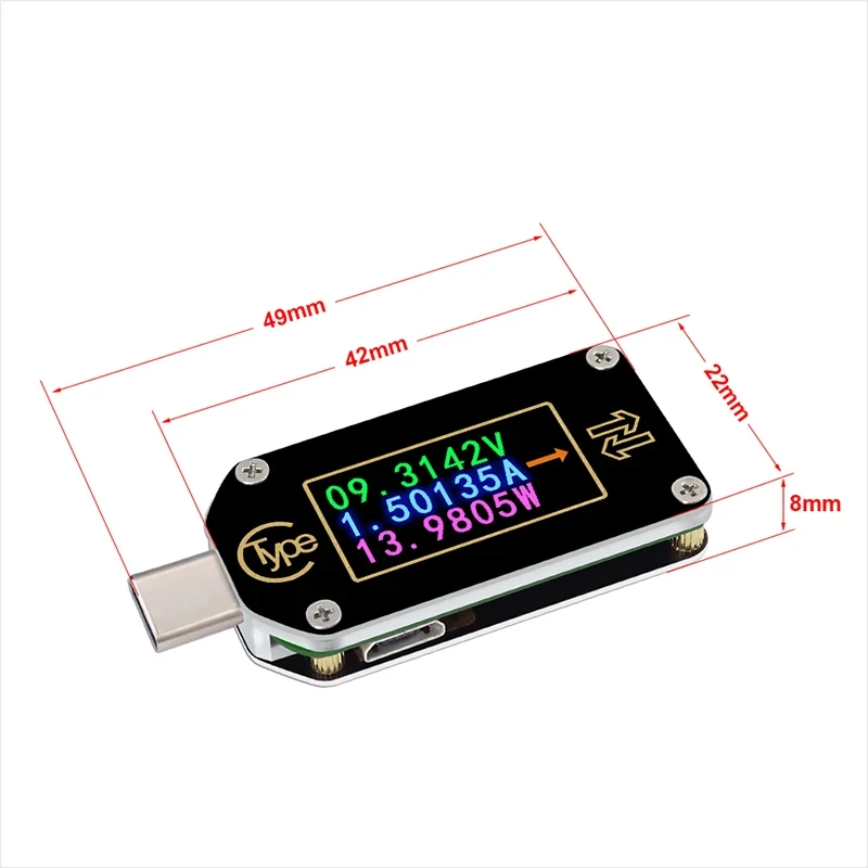 TC66/TC66C Type-C Color Display Tester PD Trigger Digital Voltmeter Ammeter Two-Way Measurement PD Charger Battery USB Tester