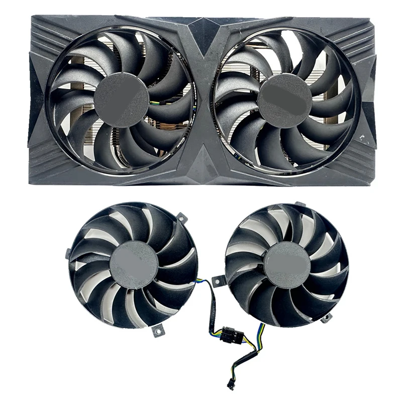 Replacement Dual Silent Cooling Fans for PNY RTX 4060 Graphics Card, Quiet Dual‑Fan GPU Cooling Repair Accessory
