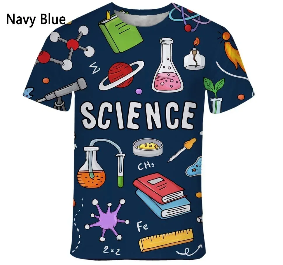 New Mathematical Formula 3d Printed T-shirt Fashion Men's and Women's Casual Short-sleeved Formula Shirt Top