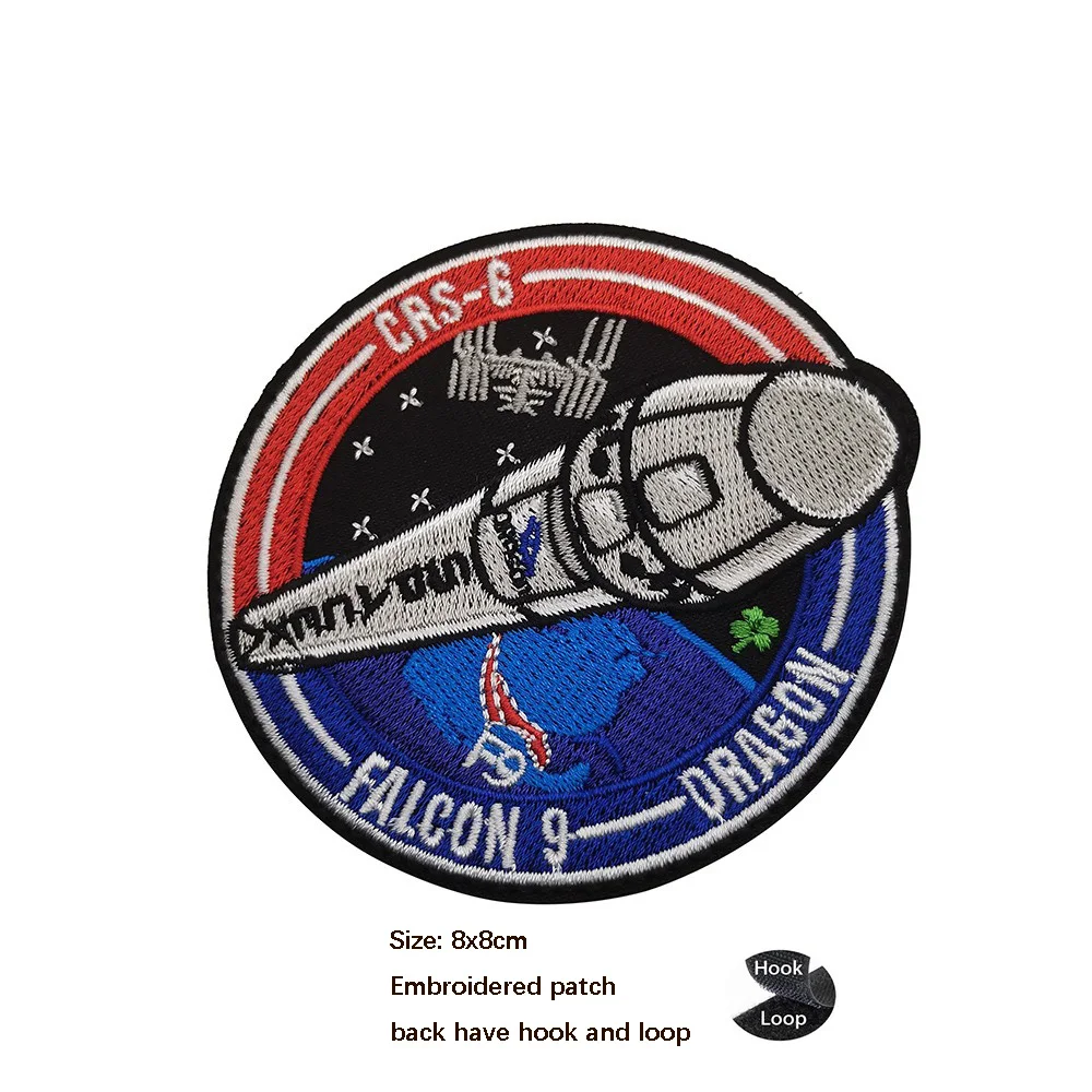 Hot Selling Personality Creative Space Badge Embroidery Space Station Spacecraft Morale Backpack Patches for Clothing