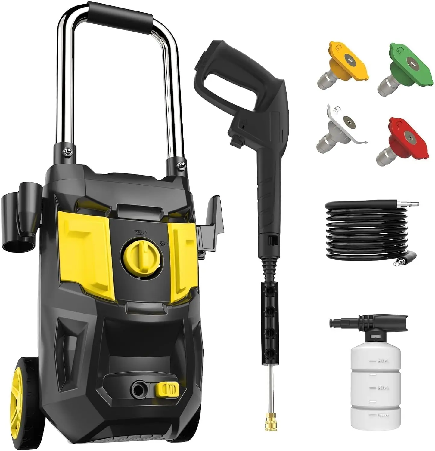 Washer - 4500 PSI 2.8 GPM Electric Power Washer with 35FT Power Cord, 4 Different Nozzles, Soap Cannon for Car