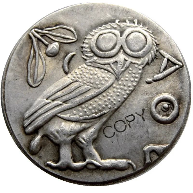 G(04)Ancient Athens Greek Silver Drachm - Atena Greece Silver Plated copy coin