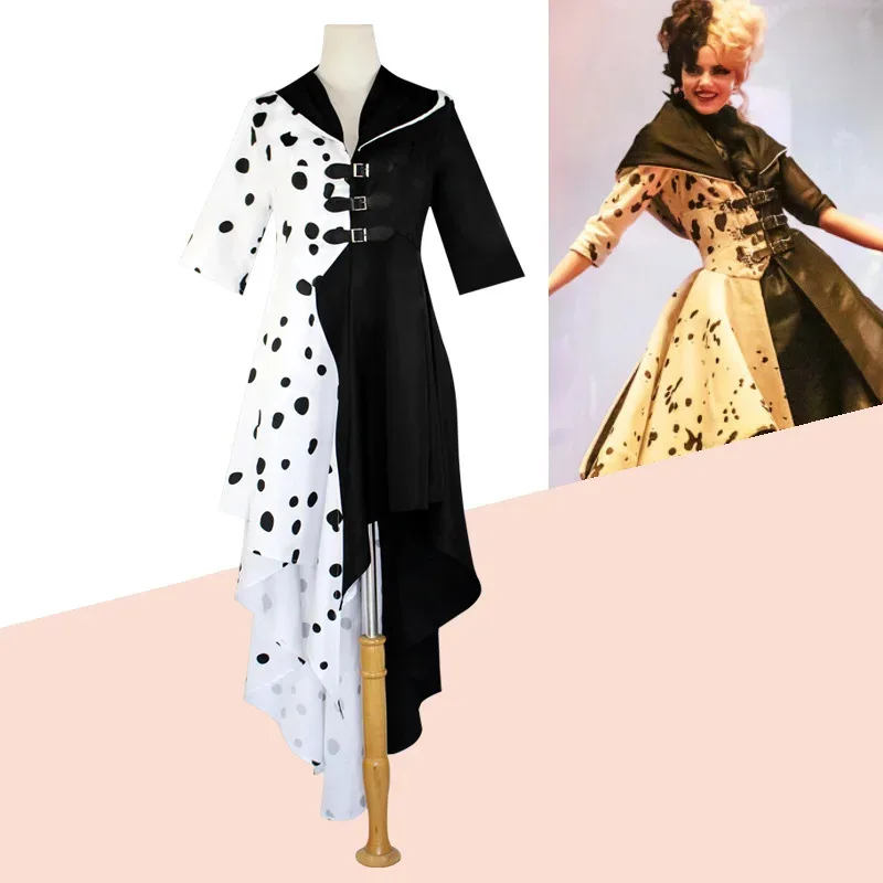 

Movie 101 Loyal Dog Black and White Witch Kuila Deville Cosplay Stage Costume