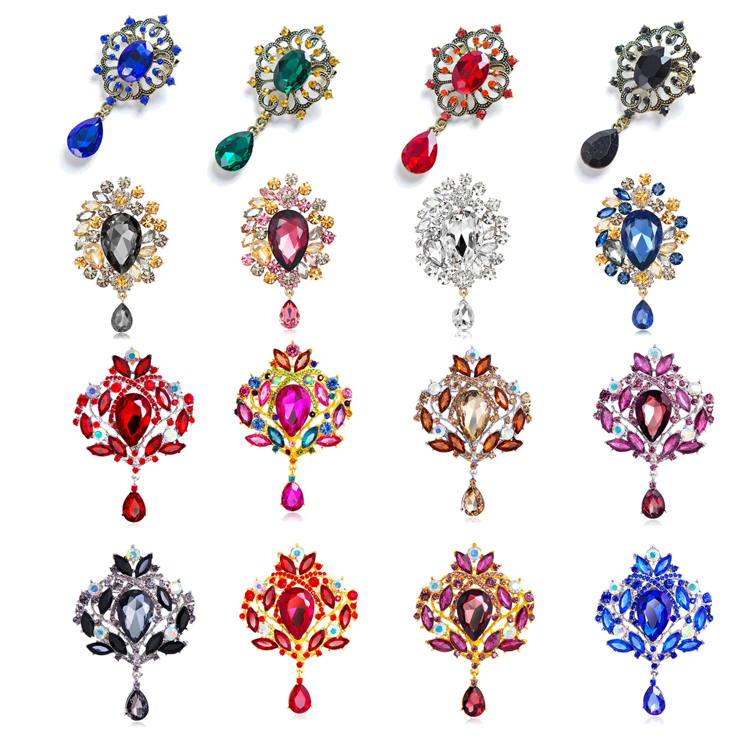 Unique Design Pendant Crystal Brooch Gorgeous Banquet Jewelry Unisex Brooch Clothing Accessories Delicate Sparkling Gifts