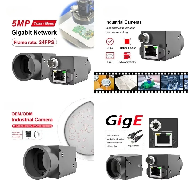 2608x1944 5MP 24FPS Gigabit Ethernet Machine Vision 1/2.7 inch CMOS Rolling Shutter Industrial