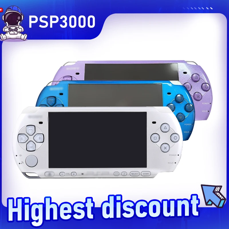 Professionally Refurbished PSP 3000 Game Console P S P Handheld Games with Memory Free Games 32GB 64GB 128GB Handheld Console