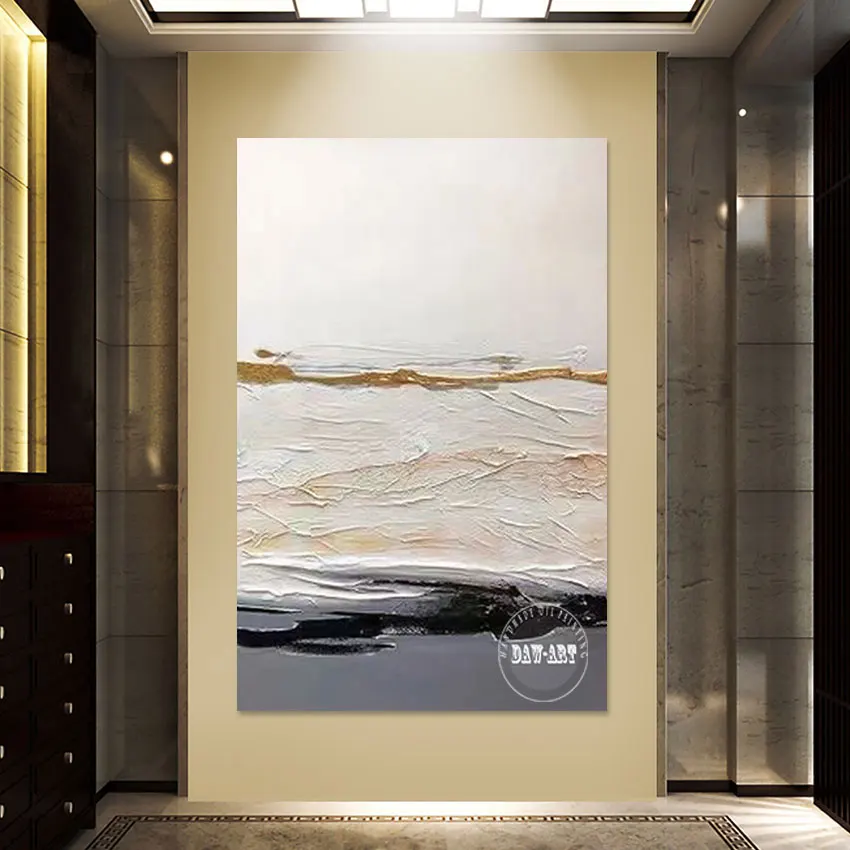 صورة قماشية تجريدية، بدون إطار، عناصر ديكور الحائط، رسم يدوي بتصميم محكم من الأكريليك الرمادي، أمثلة للرسم الفني الحديث