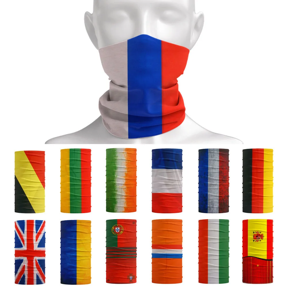 Países europeus Rosto & Pescoço Gaiter Bandeira Nacional Bandana Ao Ar Livre Headband Tubo Dustproof Ciclismo Cachecol Correndo Headwear Snood