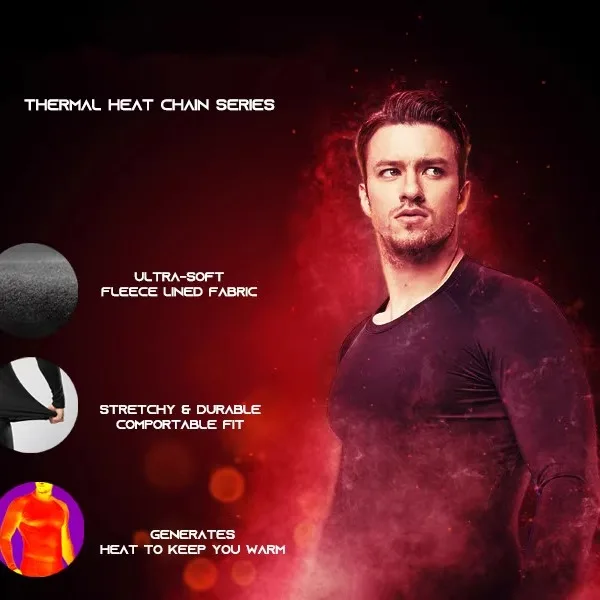 Warm Fleece Lined Sports Training Set for Men High Elasticity Windproof Comfortable Youth Long Sleeve round Neck Polyester Blend