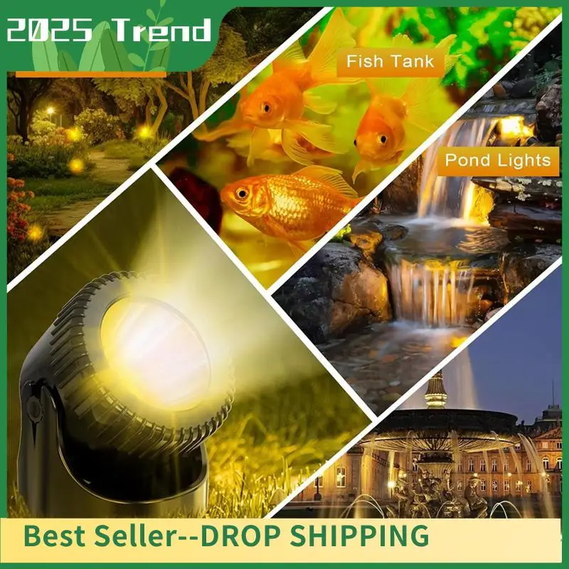 

AD33 HOT Underwater Pond Lights IP68 Waterproof Fountain Lights Forfish Aquarium Tank Garden Warm White US Plug