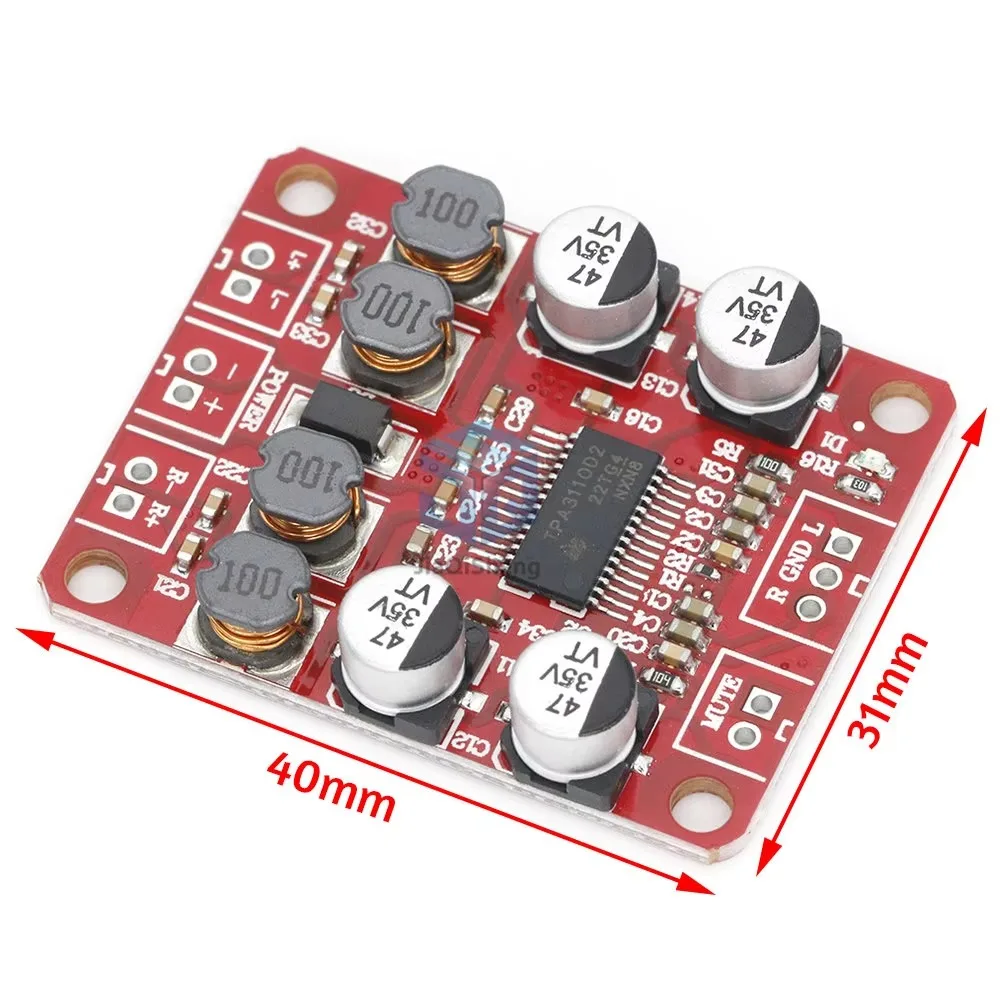 TPA3110D2 Digital Power Amplifier Board Two-channel 2*15W Stereo 3110 Audio Power Amplifier Module DC12V2A Audio Power Amplifier