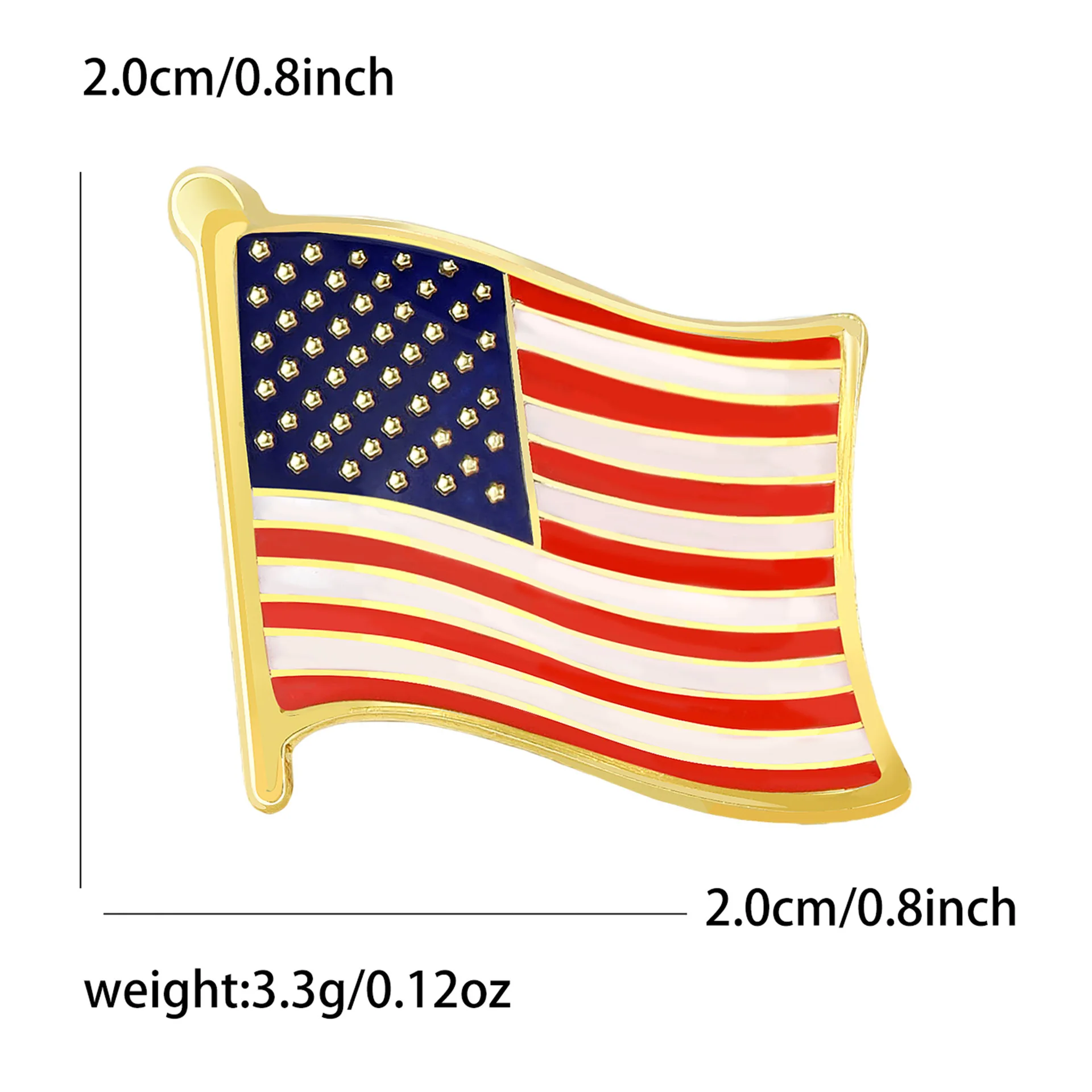 Wholesale of American Flag Drip Oil Brooch Collar Needle Cufflinks