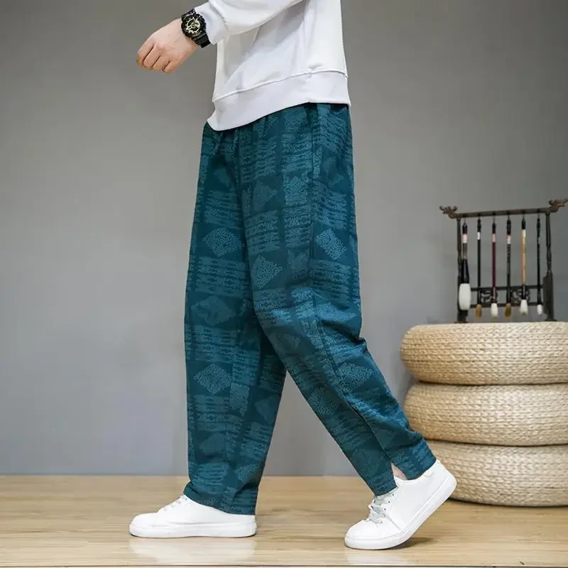 Casual Pants Man Hippie Hip Hop Trousers For Men Black Harem Summer Baggy Classic Cotton Streetwear High Quality Stylish New In