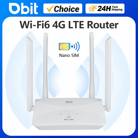 DBIT Wi-Fi6 4G Lte Router 300Mbps Wireless Router 4G WiFi Modem Compatible Non Contract 5G SIM Card Hotspot Signal Extender