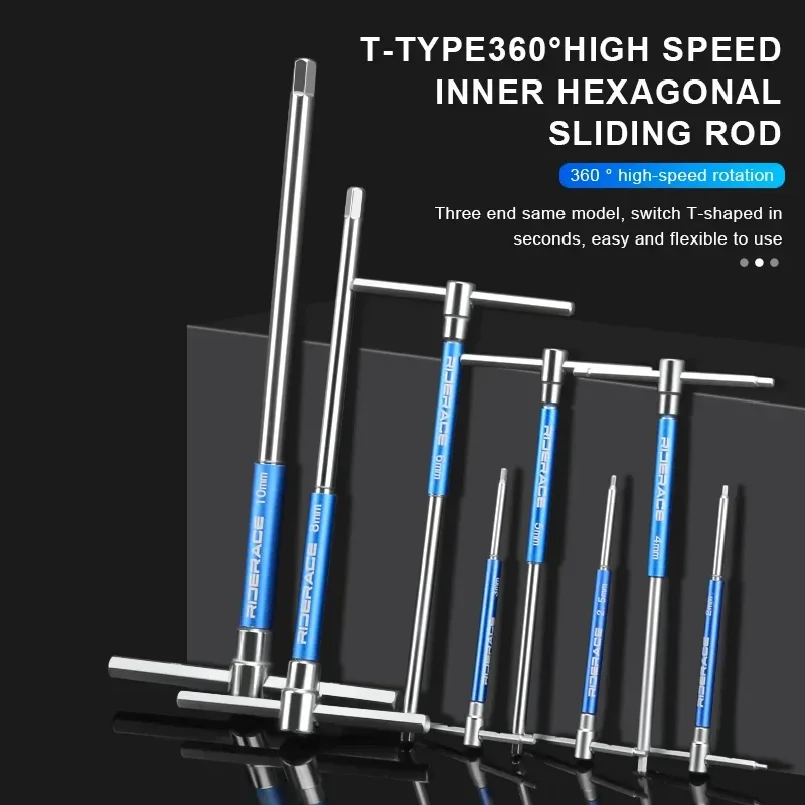 Bicycle Allen Hex Key Wrench Hand Bike Repair Tools Set T Handle 2/2.5/3/4/5/6/8/10mm CRV Steel Inner Hexagon Spanner view 6