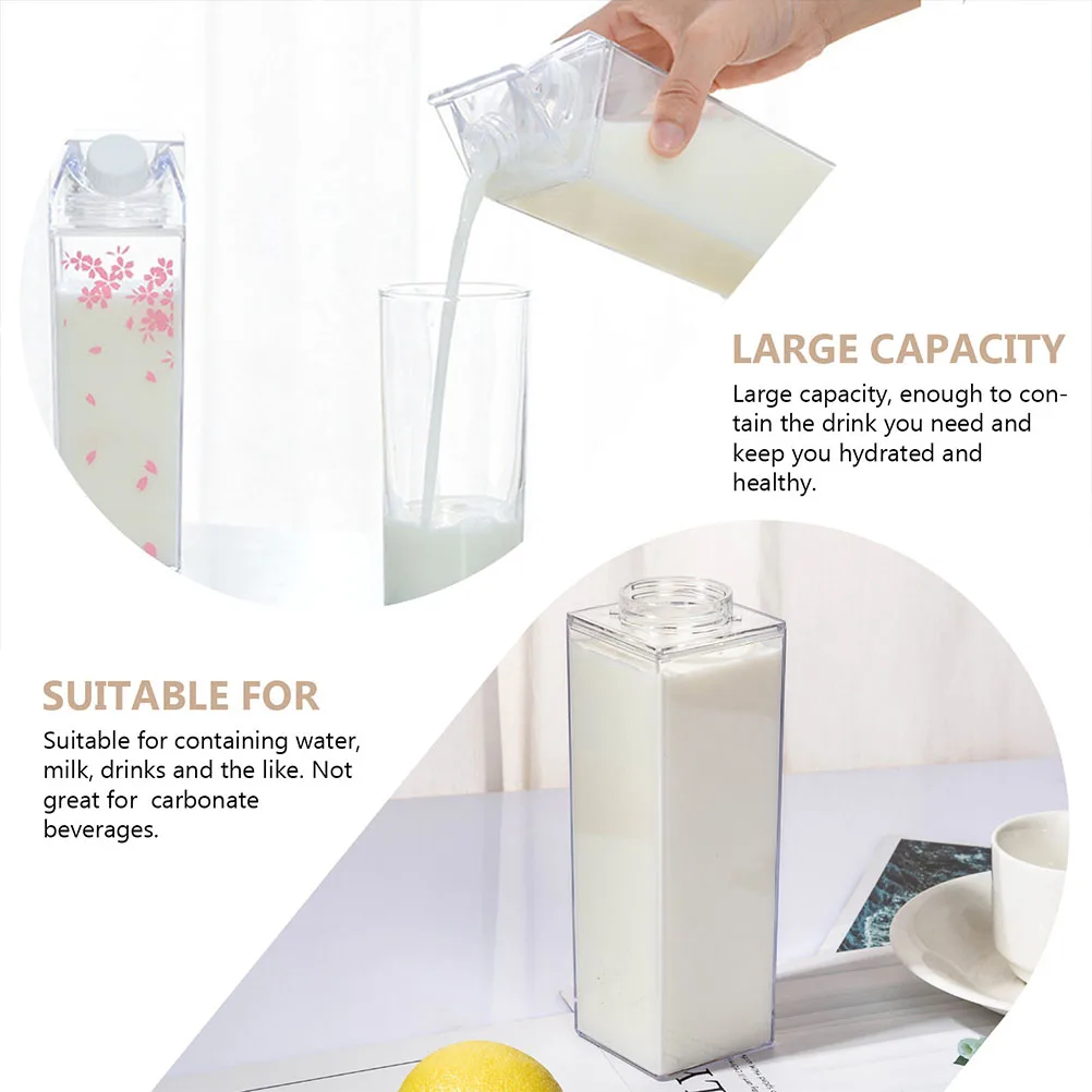 

3pcs Juice Cup Transparent Adorable Container Large Capacity Leak Proof Safe Practical Gym Workout Office Outdoor Recreation