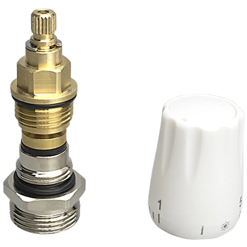 Copper Heating Manifold Valve Core with Threaded G1/2xG3/4 Ports and Thermostatic ABS Knob for Easy Temperature Control