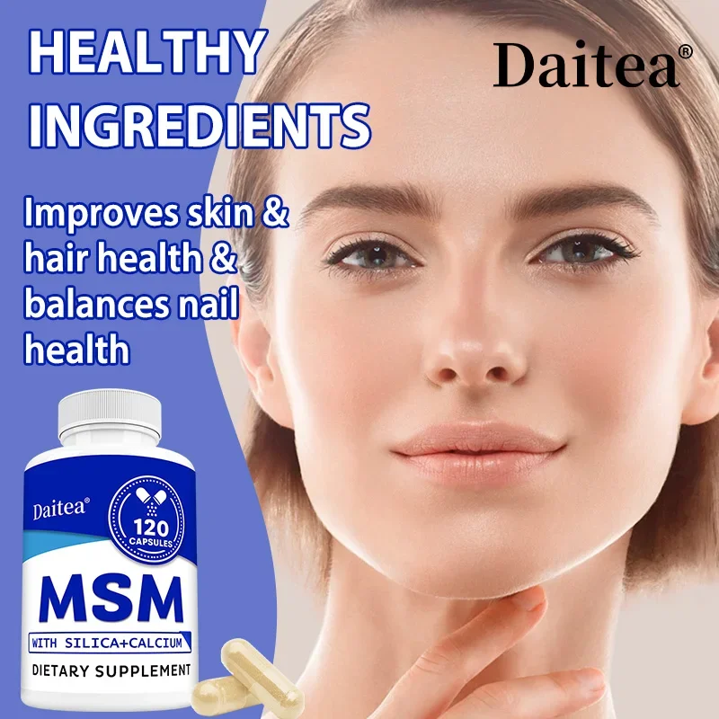 كبسولات مكملة MSM، تدعم المفاصل والشعر وصحة البشرة والأظافر، وتنظيم عملية التمثيل الغذائي في السكر في الدم ، تعزيز المناعة #2