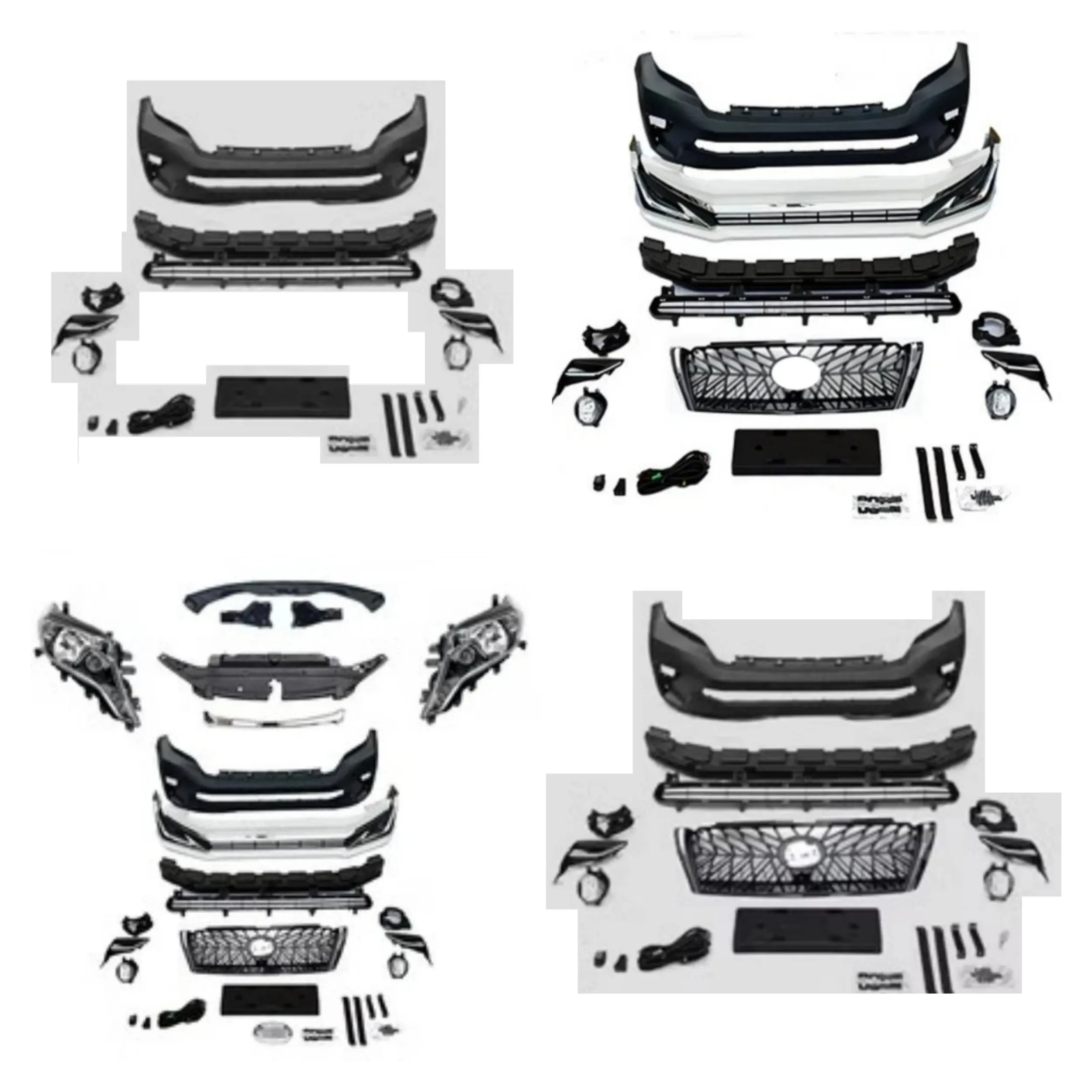 

Body Kit Front Bumper Assembly For Toyota Prado 2010-17 modiifed Grill Mask Headlight Fog Lamp Bottom Grille Auto Accessories