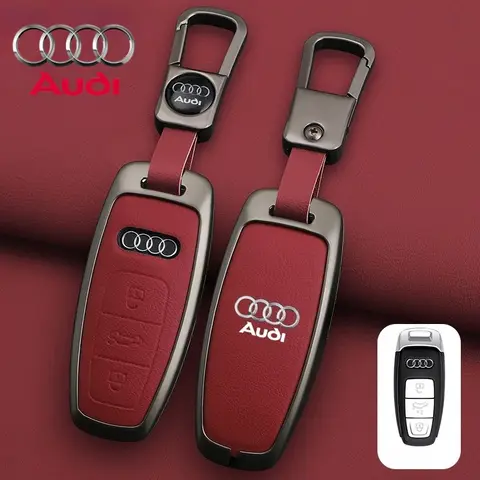 자동차 키 케이스 커버 보호대 쉘 거치대, 스마트 원격 키 체인 액세서리, 아우디 A3 A4 B9 A6 A7 4K A8 E-tron Q5 Q8 C8 D5 SQ8