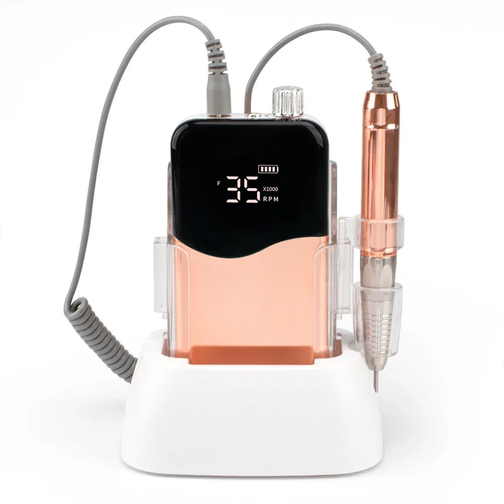 Misbeauty Professional E-file Rose Gold Rechargeable Brushless Nail Drill 35000RPM Wireless With Private Logo For Salon