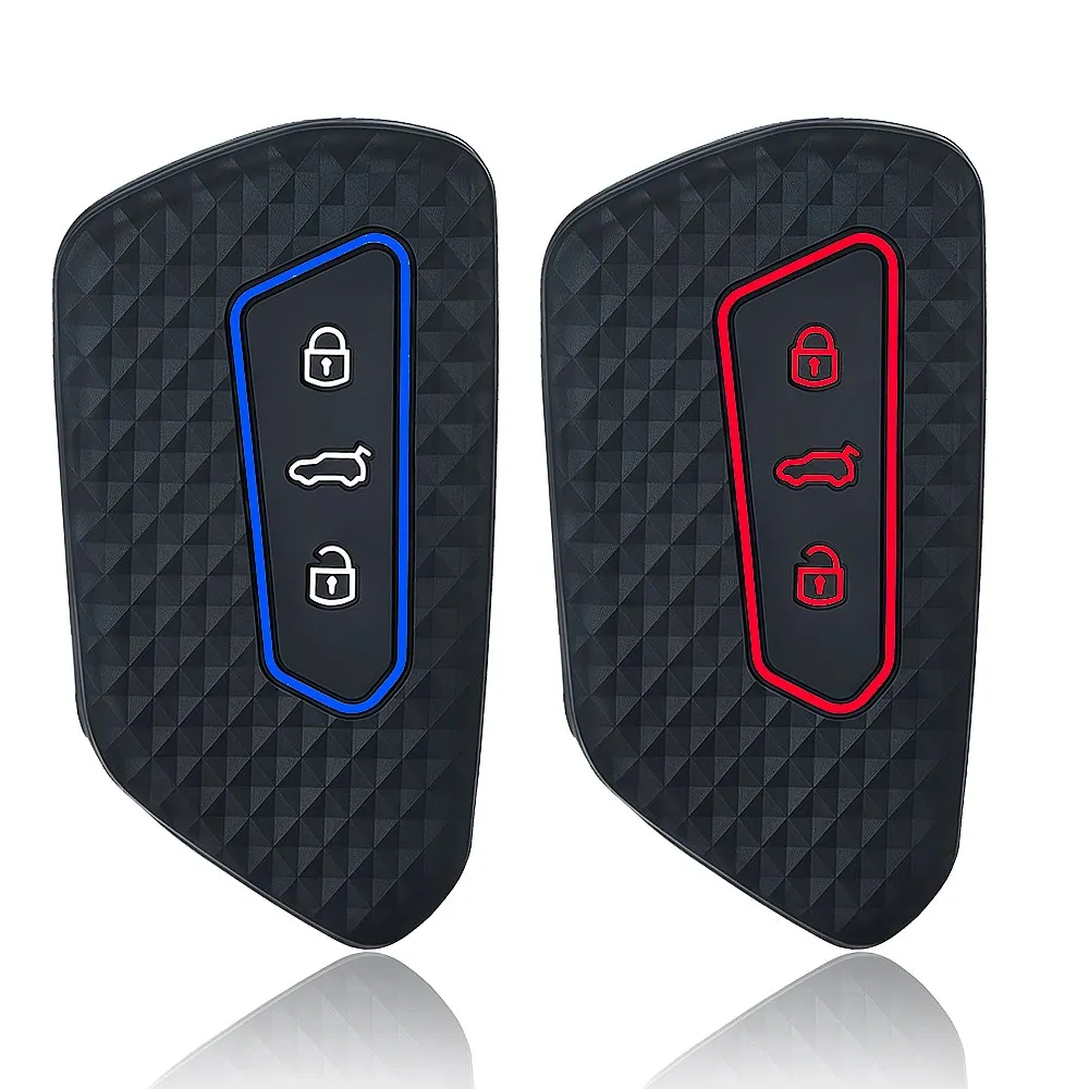 Silicone Car Key Fob Cover Case For VW Golf 8 GTI 2023 ID 4 Seat Leon Cupra Skoda Octavia A8 Mk8 view 2
