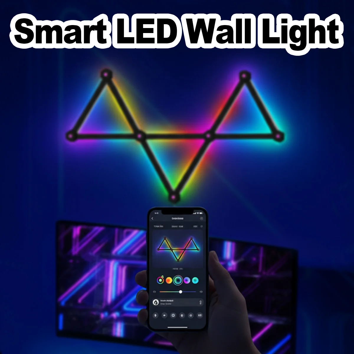 Smart Wall Light Wall Mounted Night Light Smart LED Wall Lamp RGB Light Bars Dimmable App Music Rhythm Atmosphere Backlight Room