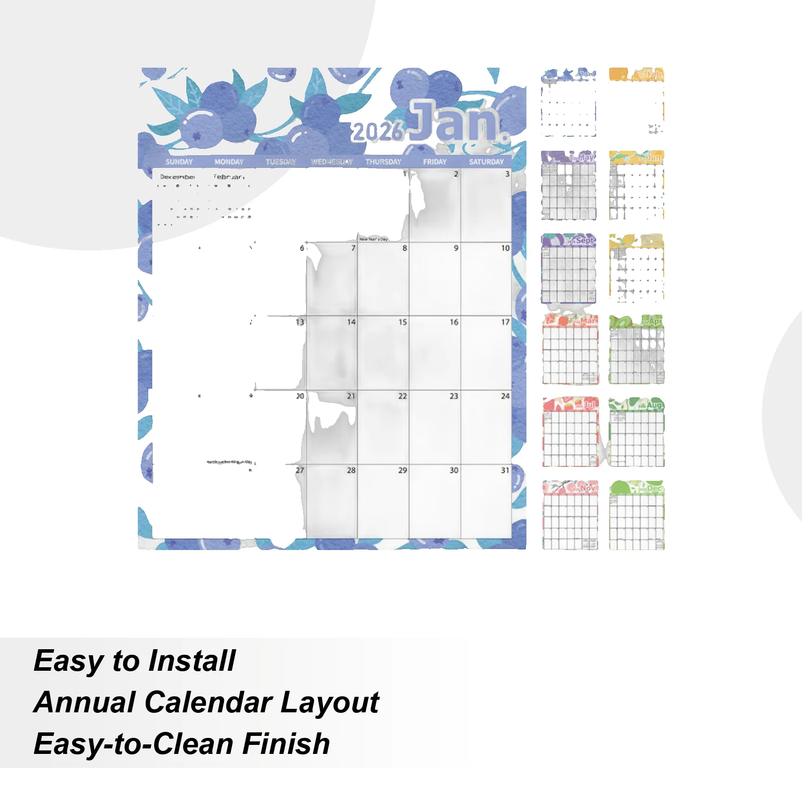 

Magnetic Calendar For Refrigerator 2026 12-Month Daily Planning Calendar Smudge-proof Magnetic Schedule Countdown Punch-In