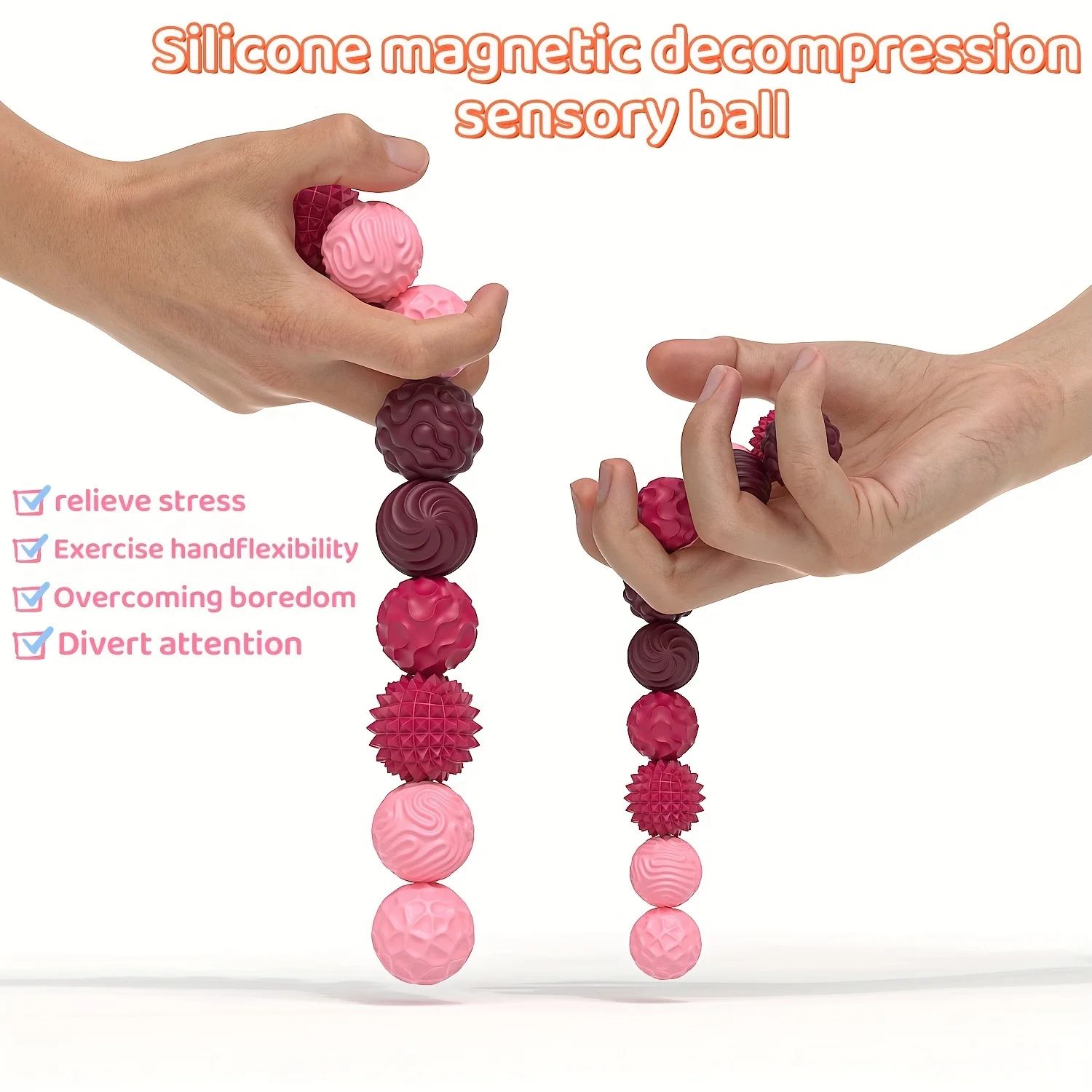 Boules magnétiques Fidget Toy, EDC Anti-Stress Relief Toy Antistress Anxiété Aimant sensoriel Fidgeting pour enfants adultes Autisme TDAH Cadeau