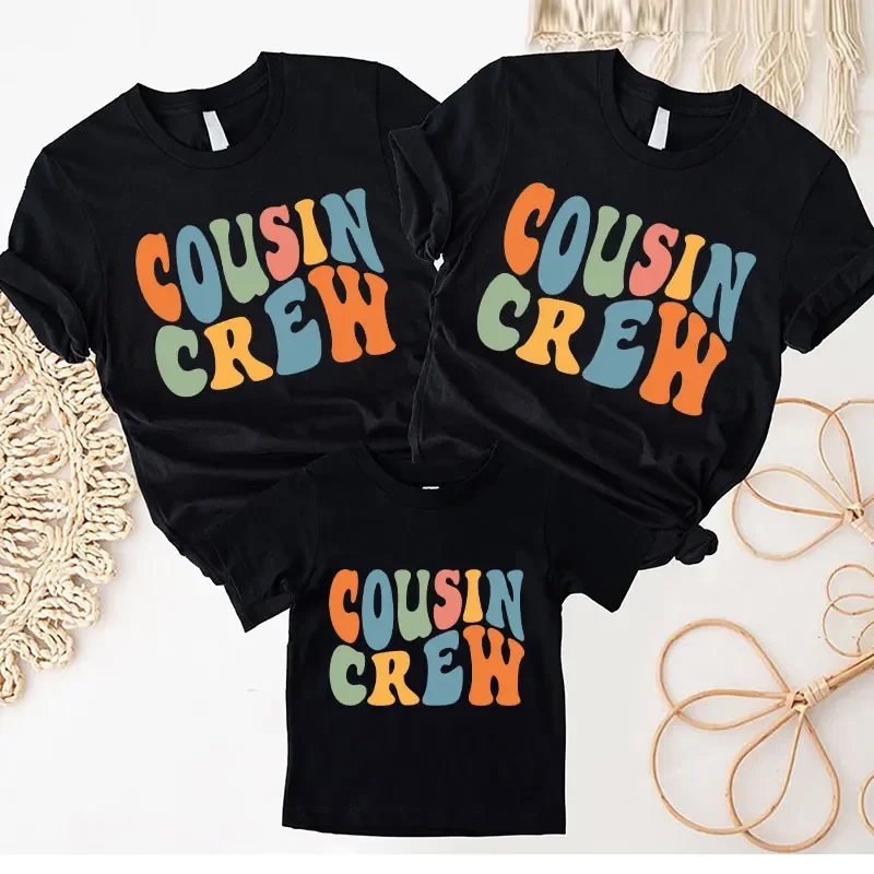 Matching Family Outfits Cousin Crew Graphic Tops Girls Family Birthday Party T-shirt Unisex Child Clothing Short Sleeve Tees