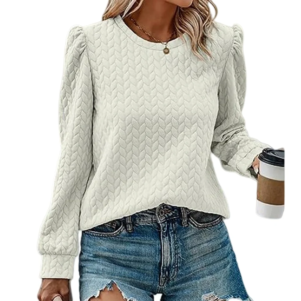 Women's Medium Elastic Solid Color Diamond Pattern Sweater with Regular Length for Summer Beach and Vacation Use