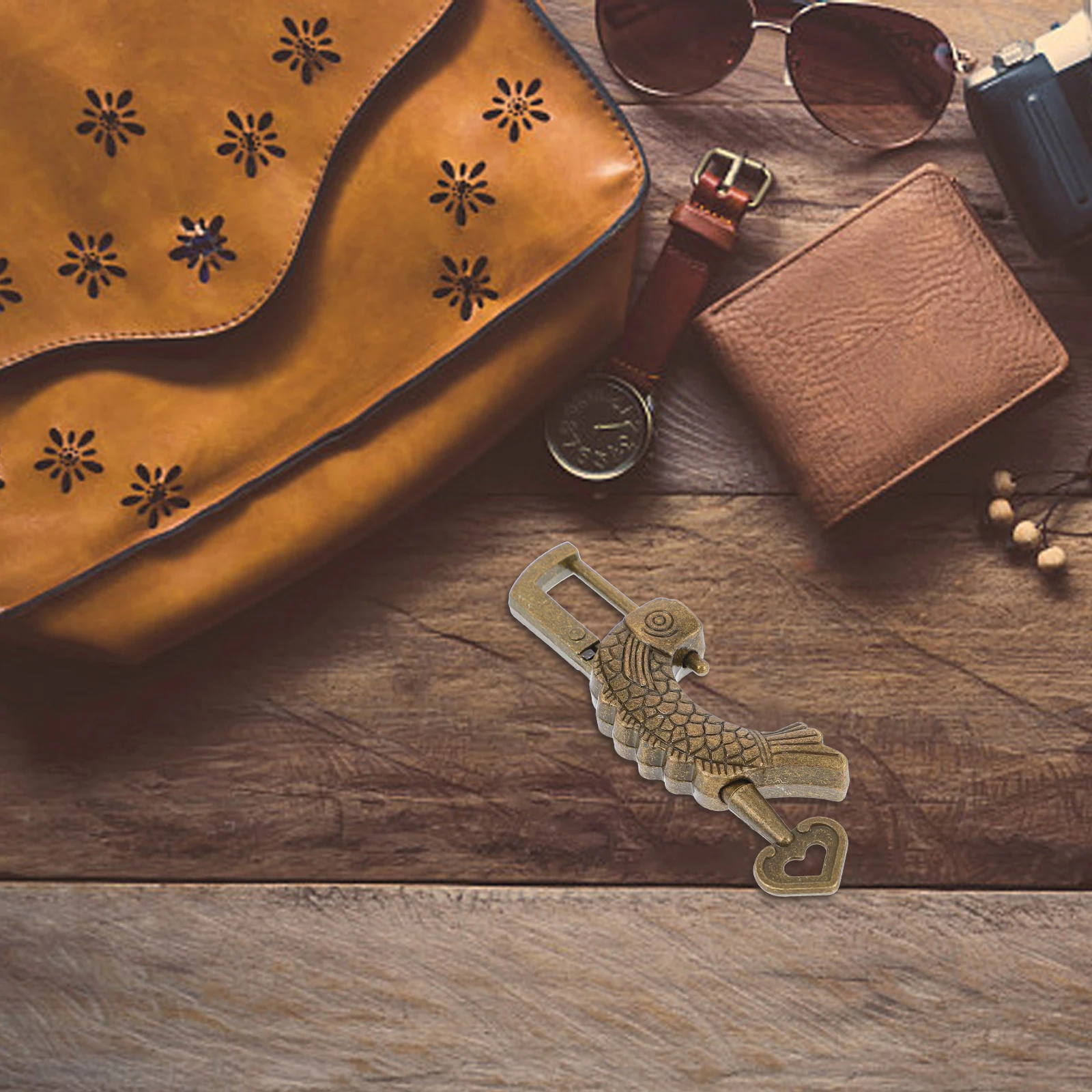 

2pcs Mini Vintage Padlock Fish Shaped Retro Box For Jewelry Cases Durable Zinc Alloy Security Lock With Key Travel