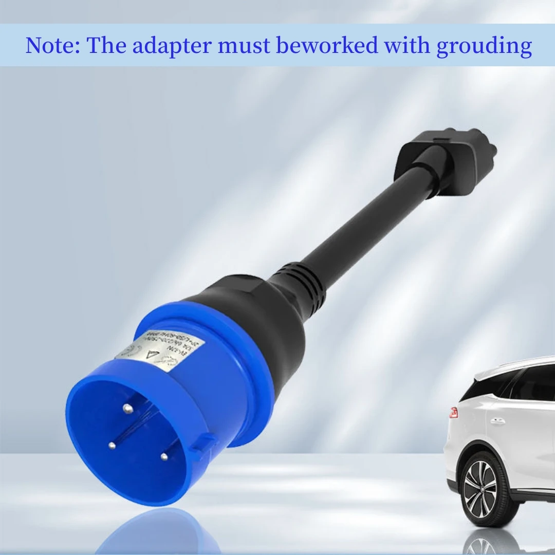 For Tesla Model 3 S Y X Blue CEE Ev Adjustable Adapter Fast Charger Extension Cord Connector 220V-250V 32A 3 Pin EU