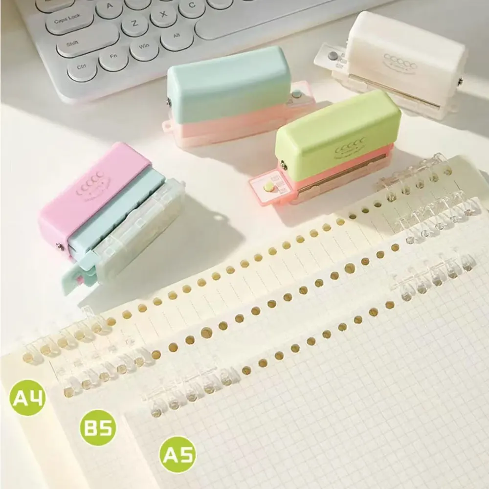 ثقب واحد محمول وصغير الحجم، خرامة ورق ذات 5 فتحات بقطر فتحة 5.5 مم، مناسبة للمدارس والمكاتب والمنازل.