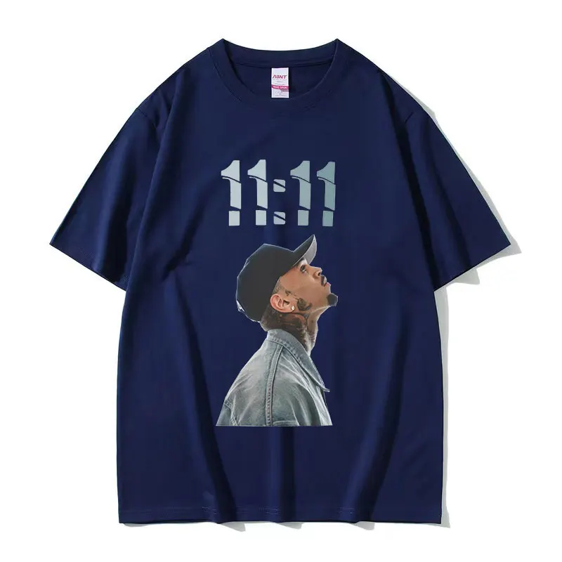 Chris Brown 11:11 Tour 2024 Print T Shirts Male Hip Hop Fashion Short Sleeve T-shirt Unisex Oversized Cotton Tshirt Streetwear