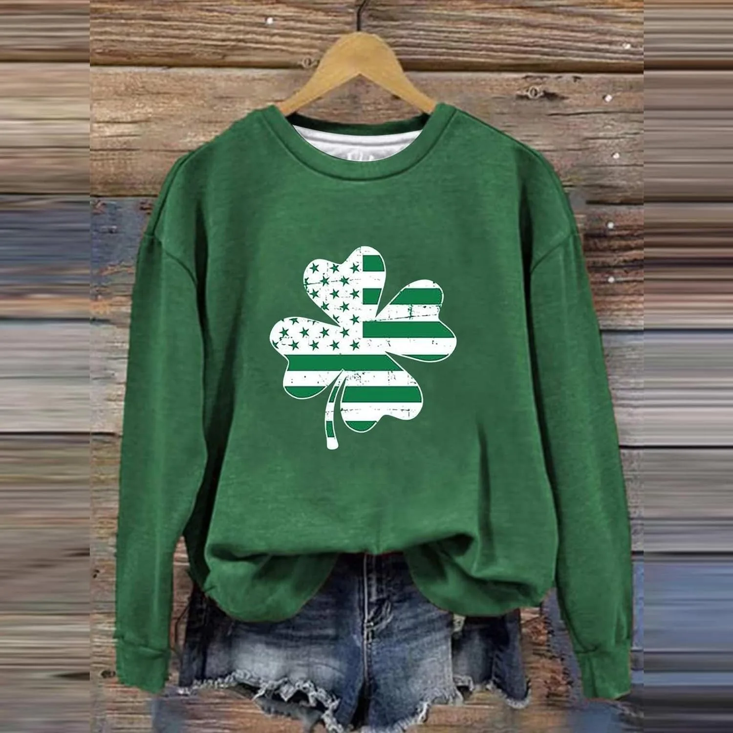 Spring Festival T Shirt St Patrick's Day Tops Women Casual Fashion Women Autumn Loose T-shirt Street Tees Long Sleeve Clothes