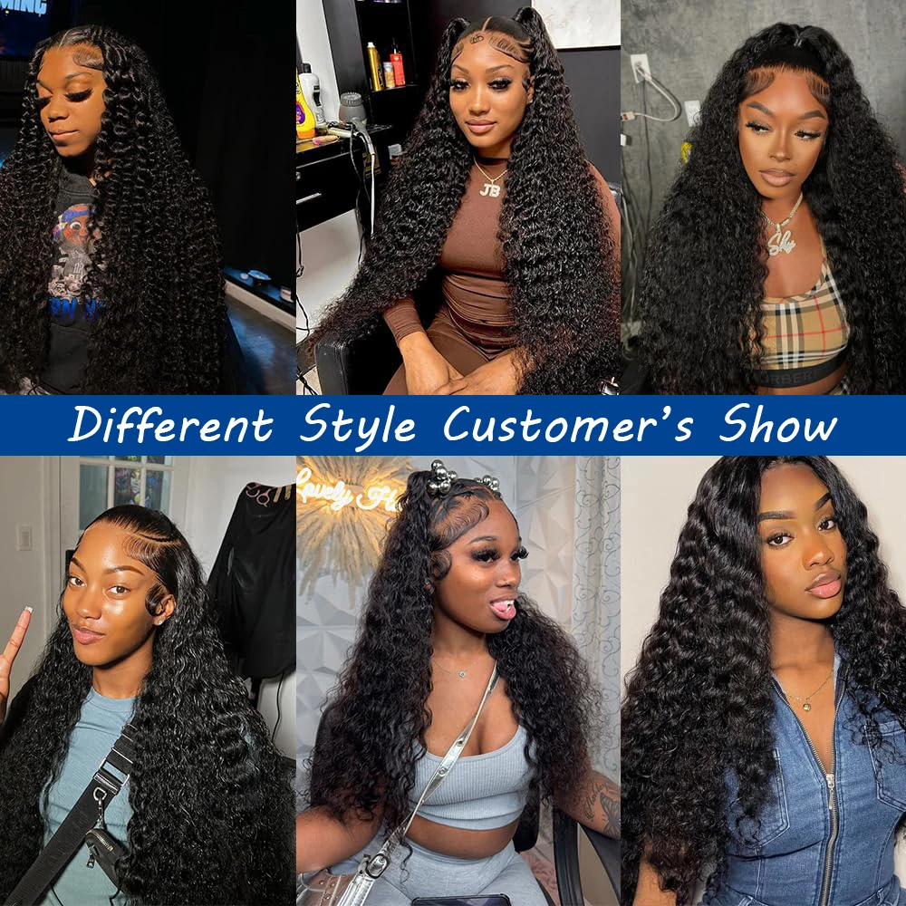 220 Density Deep Wave 13x4 HD Lace Front Human Hair Wigs For Women Brazilian Hair 30 32 Inch Water Curly 13x4 Lace Frontal Wigs