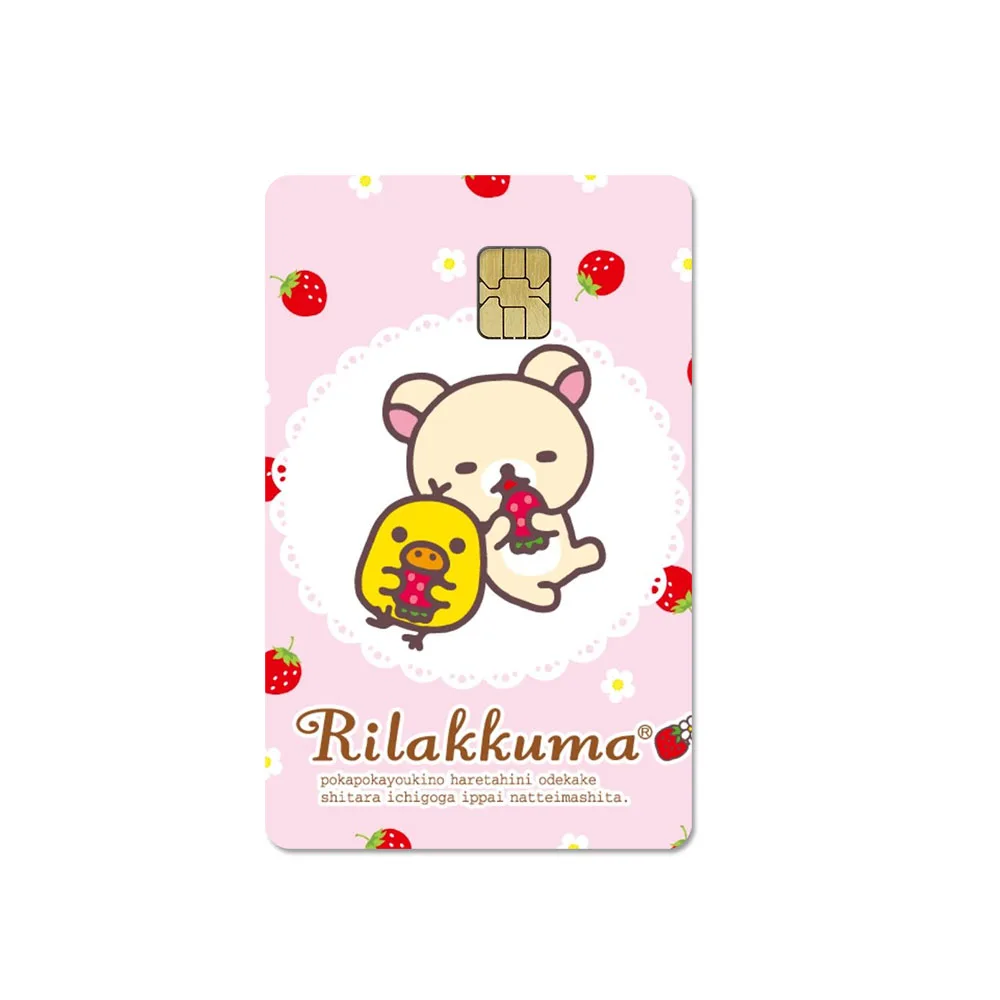 PVC Rosa Süßer Japanischer Cartoon Rilakkuma Kiiroitori Kredit- und Debitkarten-Aufkleber, Bus-Pass DIY Wasserdichter Kleiner Chip-Folienaufkleber – Detail 4