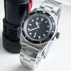 39mm vintage round glass case stainless steel case China 35 mechanical movement rotating cover Multicolor bezel watch for men