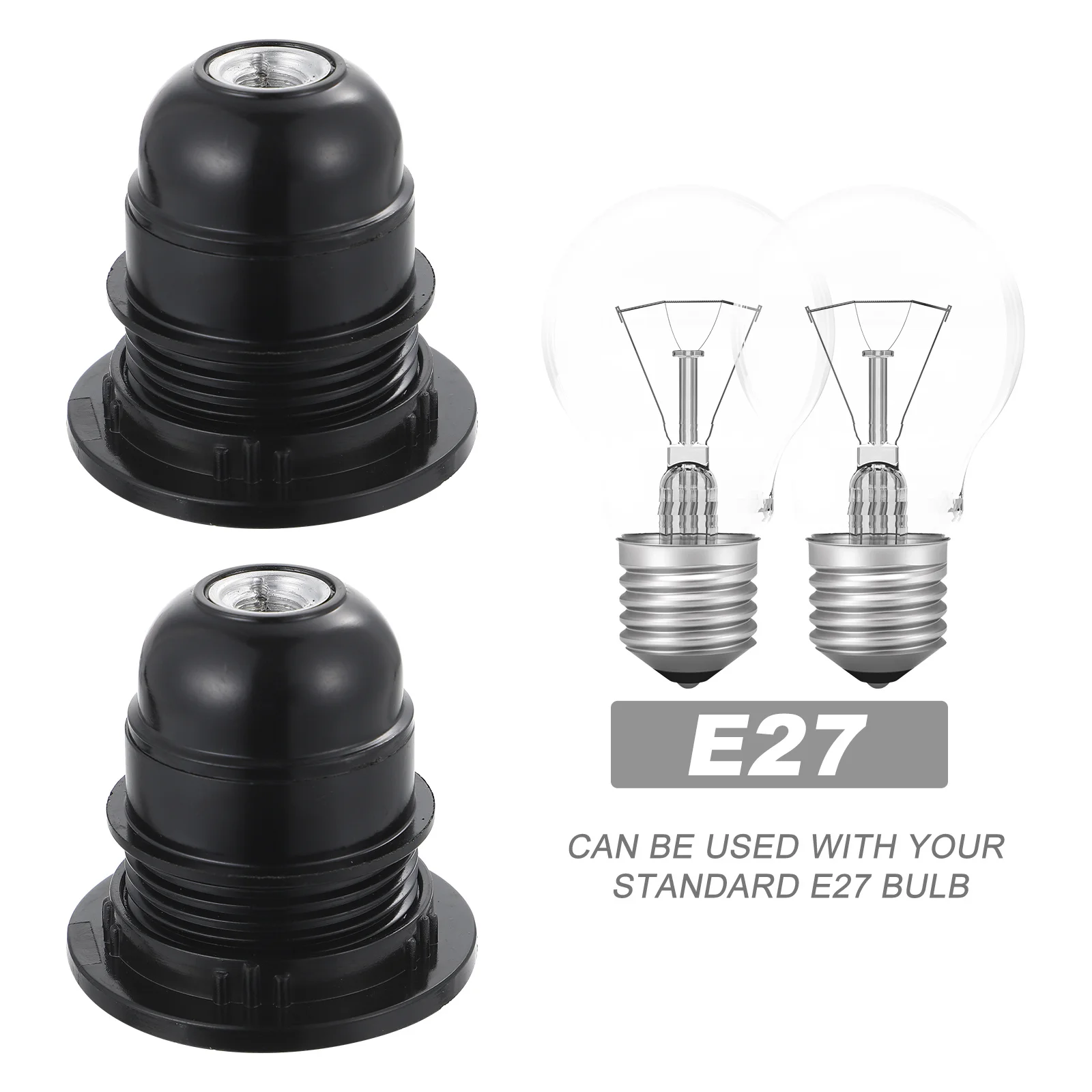 4 قطعة E27 حامل مقبس المصباح دائم خفيف الوزن سهل التركيب نسيج ممتاز طويل الأمد E27 لمبة قاعدة لمبة المقبس #3