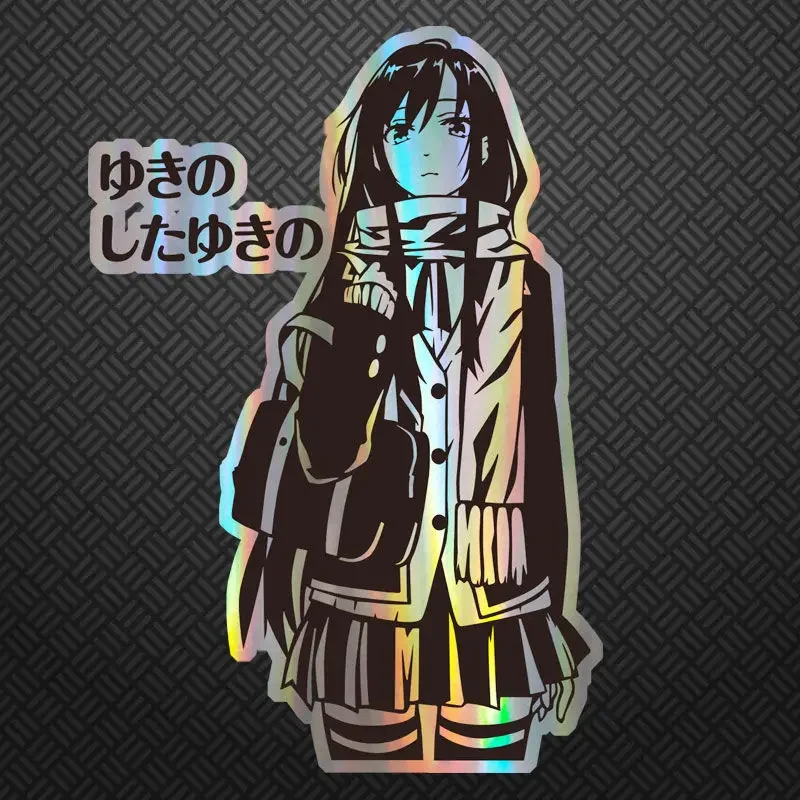 30cm Yukinoshita Yukino Popular Anime Laser Stickers Two-dimensional Mobile Tablet Skateboard Decoration Stickers Waterproof