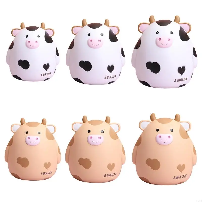 クリエイティブカウのためのkx4bピギーバンクビニールコインストレージジャー漫画アニマルマネーボックスホームベッドルームデコレーションキッズバースデーgi