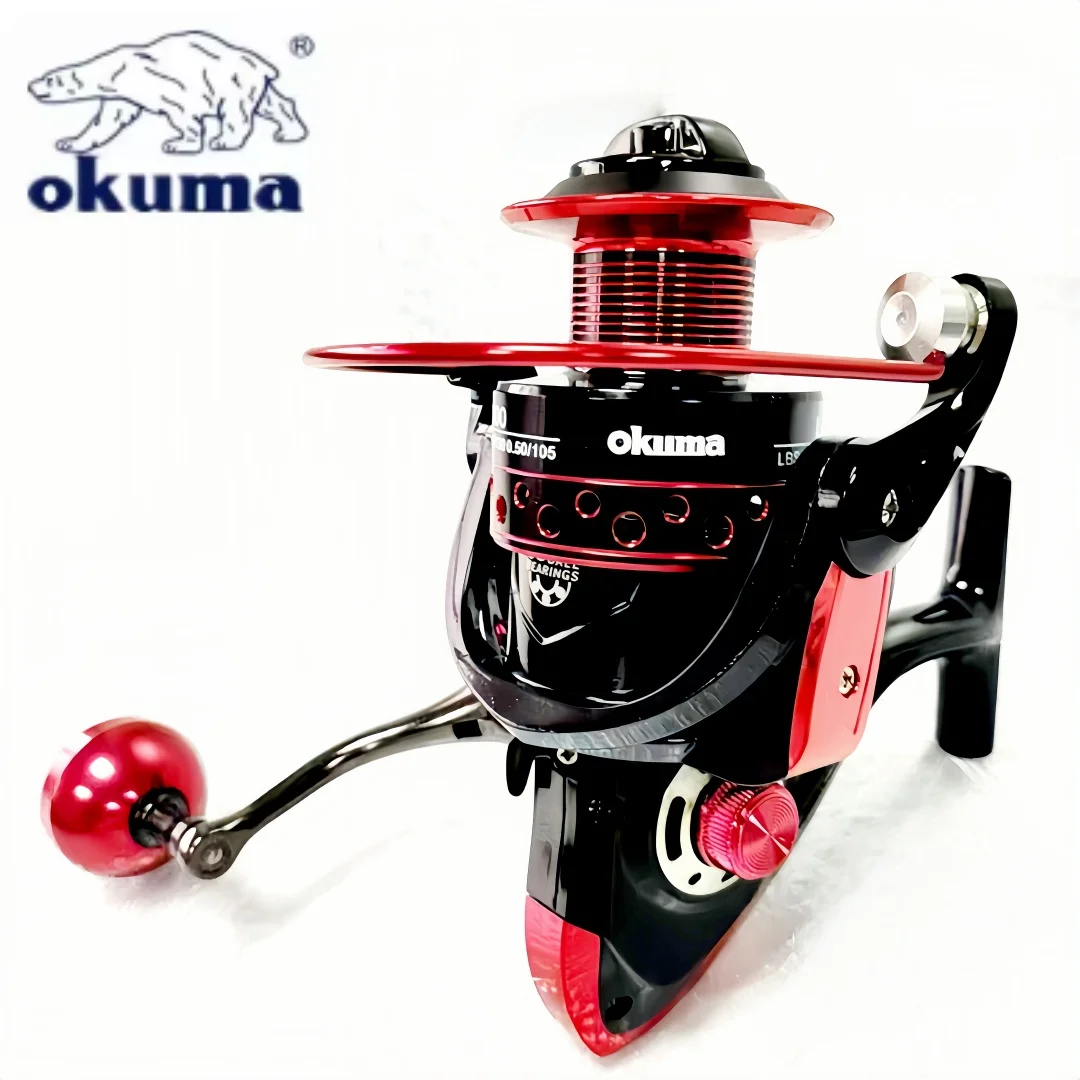 Okuma-Carrete giratorio, carrete de pesca totalmente metálico ultraligero, herramienta de pesca, 2000-7000 velocidades 5:2:1, fuerza de frenado máxima 18KG, 2024